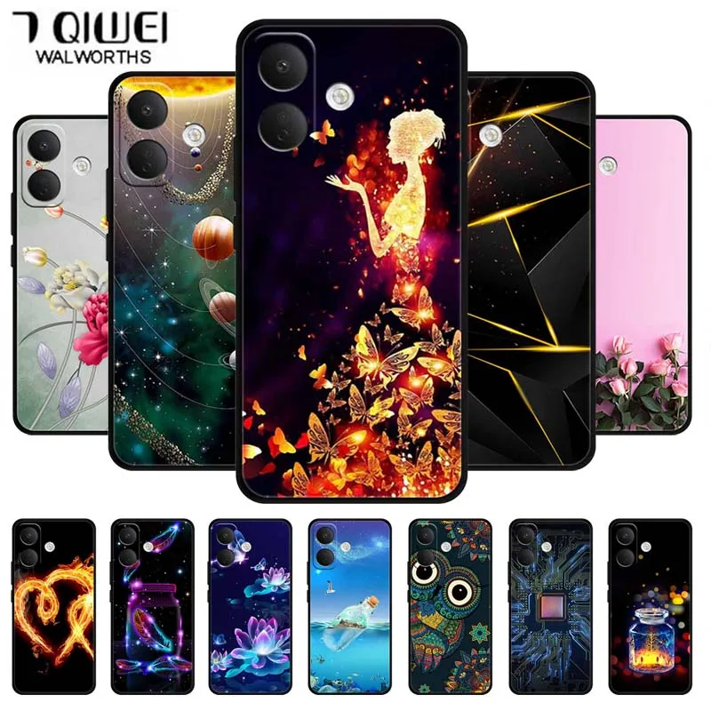 Silicone Shockproof TPU Back Cover with Printed Design
