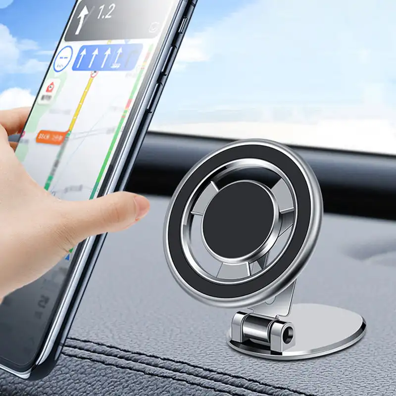 

Магнитный липкий Автомобильный держатель для телефона с поворотом на 360 °, автомобильный магнитный держатель для телефона для автомобильной приборной панели, все металлические для MagSafe