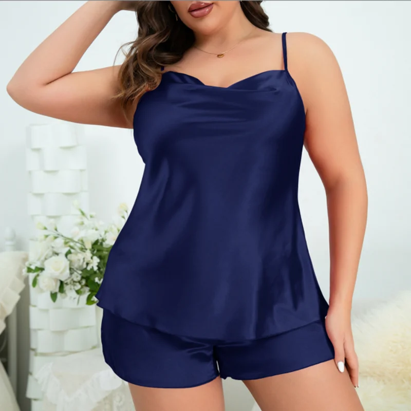 Women Satin Pajamas Set Vest Shorts Sexy Camisole Short Pants for Women Pyjamas Set