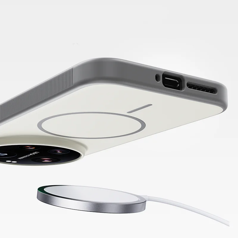 Dual-Color Magnetic Matte Back Cover with Metal Button - Skin Feel Finish