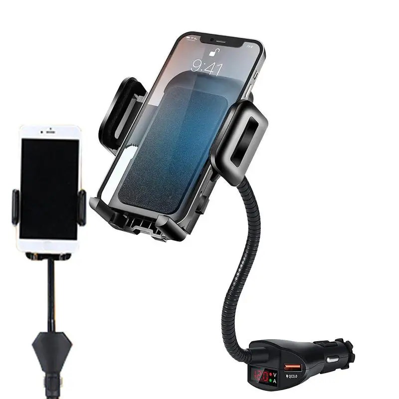 

Gravity Car Phone Holder with Dual USB Port Air Vent Clip Mount Mobile Cell Stand Smartphone GPS Support with LED Light