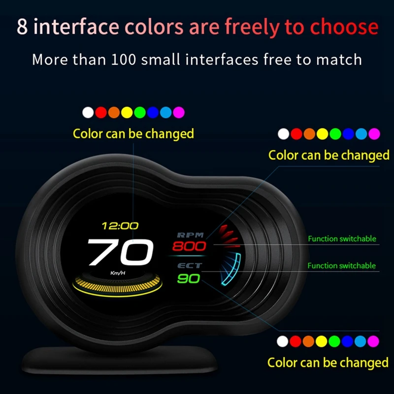 HUD OBD2 HD   ÷   ӵ ͸,  ͺ 극ũ ׽Ʈ ڵ, F9