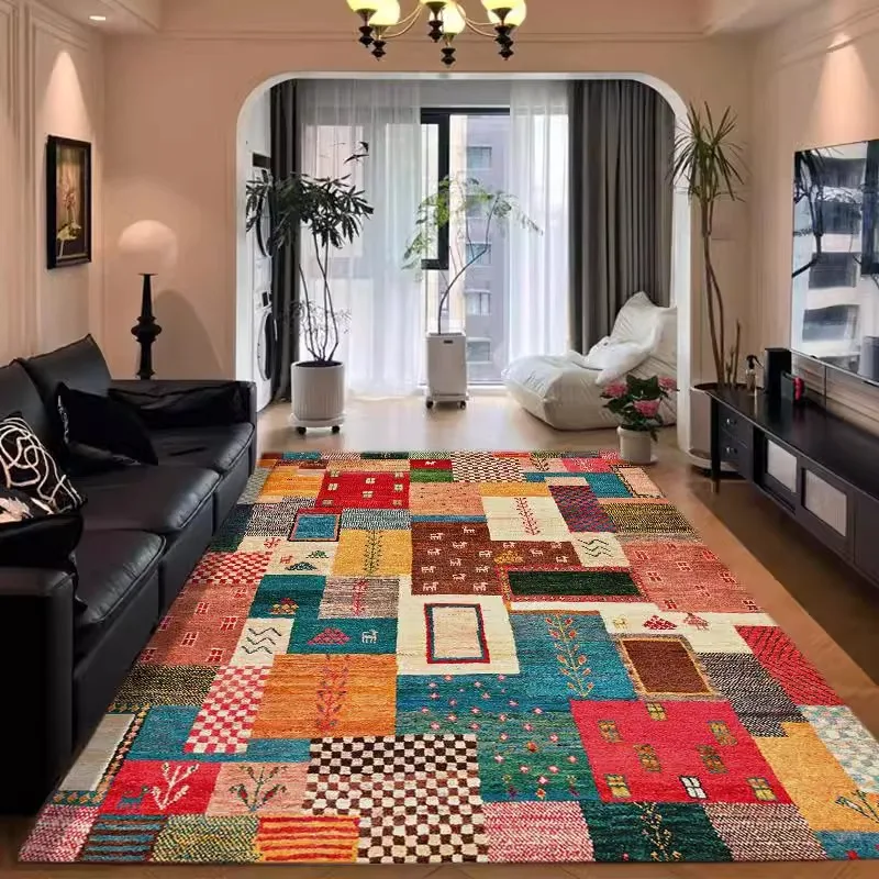 French Retro Living Room Carpets Colorful Creative Bedroom Rugs Large Area Plush Home Decoration Coffee Table Mat Tapis 러그 Ковер