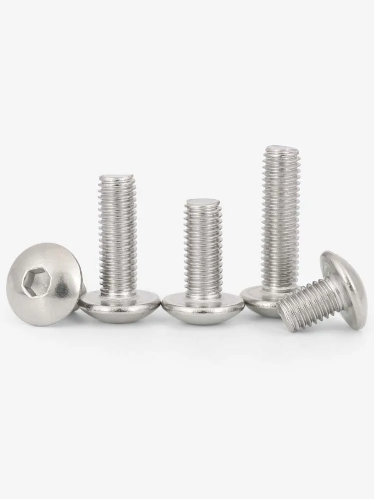 

5PC Allen Bolt M8 304 Stainless Steel Hexagon Socket Screw Large Flat Head Screw Mushroom Round Head Bolt L=10-35mm 16mm 30mm