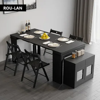 Credenza rettangolare moderna allungabile con contenitore 1