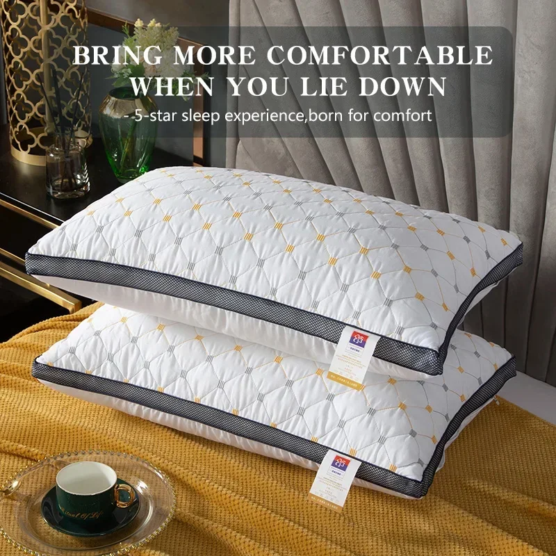 Pillow case and pillow core support cervical vertebra to help sleep sleep special 3D stereo home a pair of sets 4
