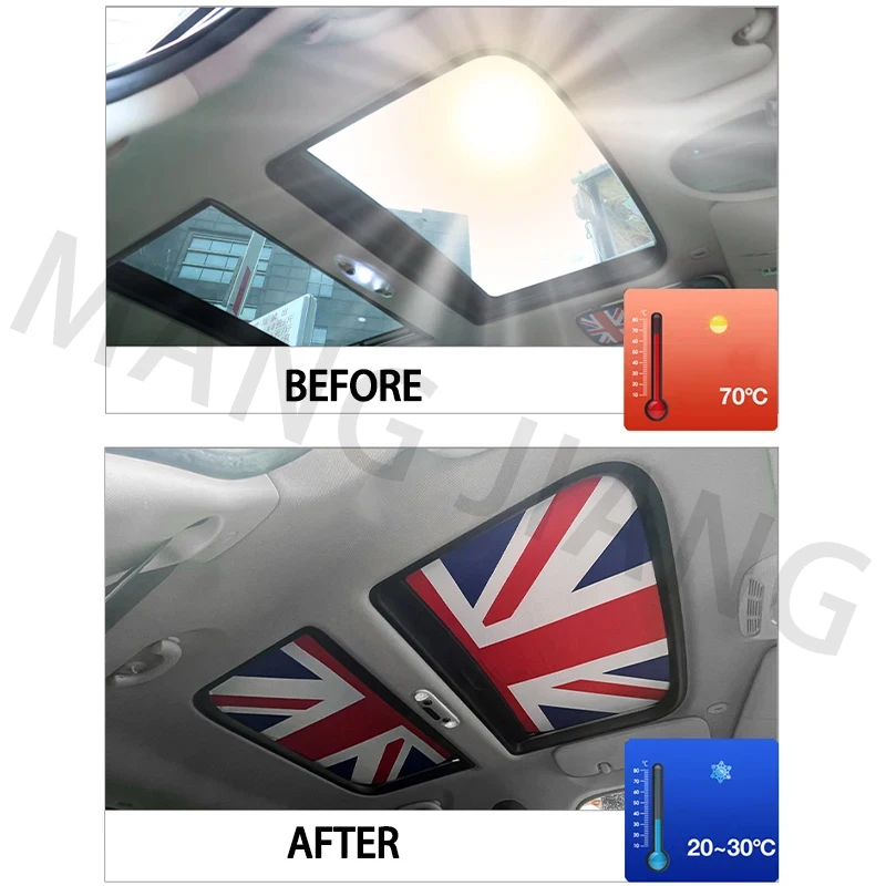 Car Sunroof Sunshade Cover For Mini Cooper F54 F55 F56 R55 R56 R60 Sunscreen Protector UV Heat Isolate Foldable Accessories