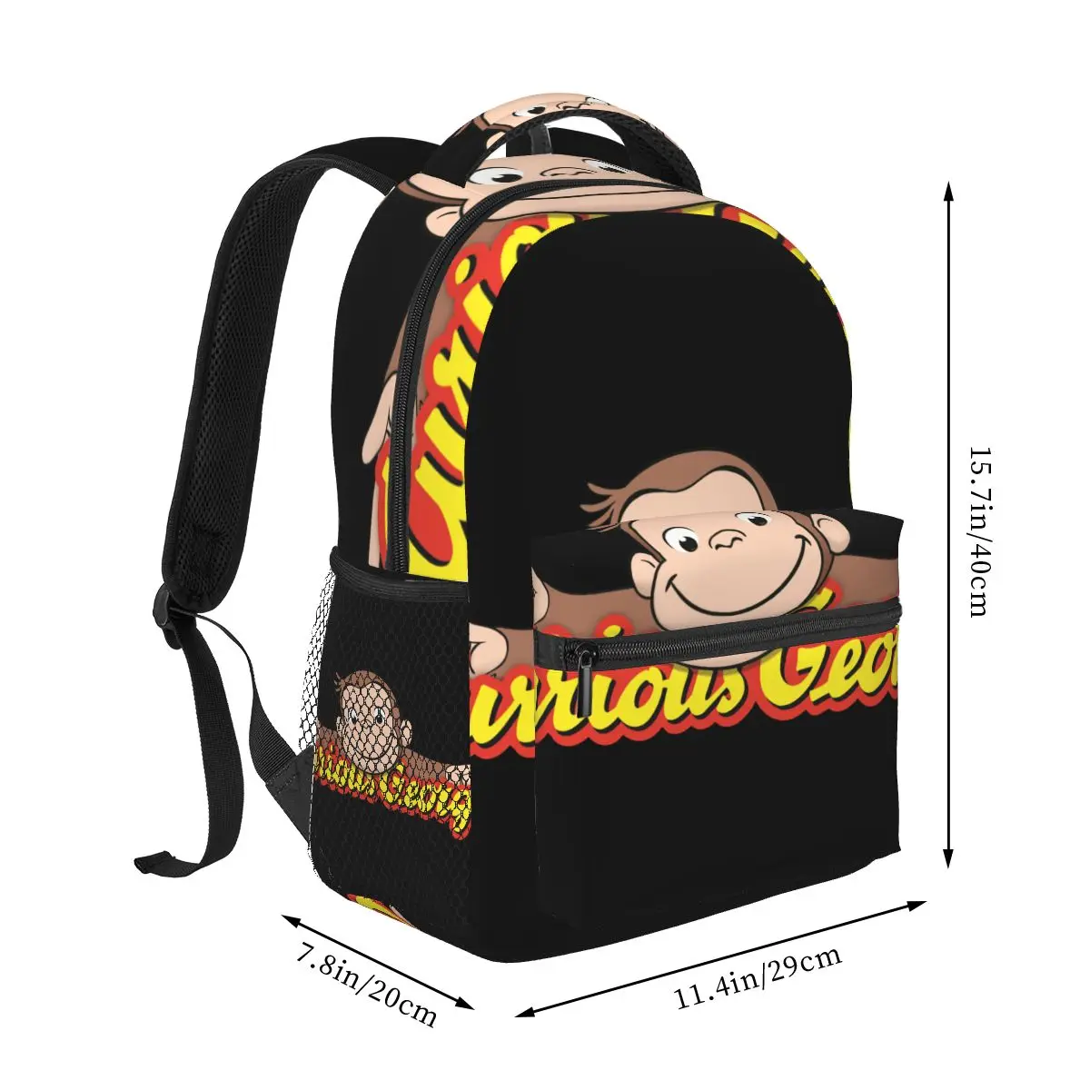 Curious George Kids Logo Casual Backpack Unisex Students Leisure Travel Computer Backpack