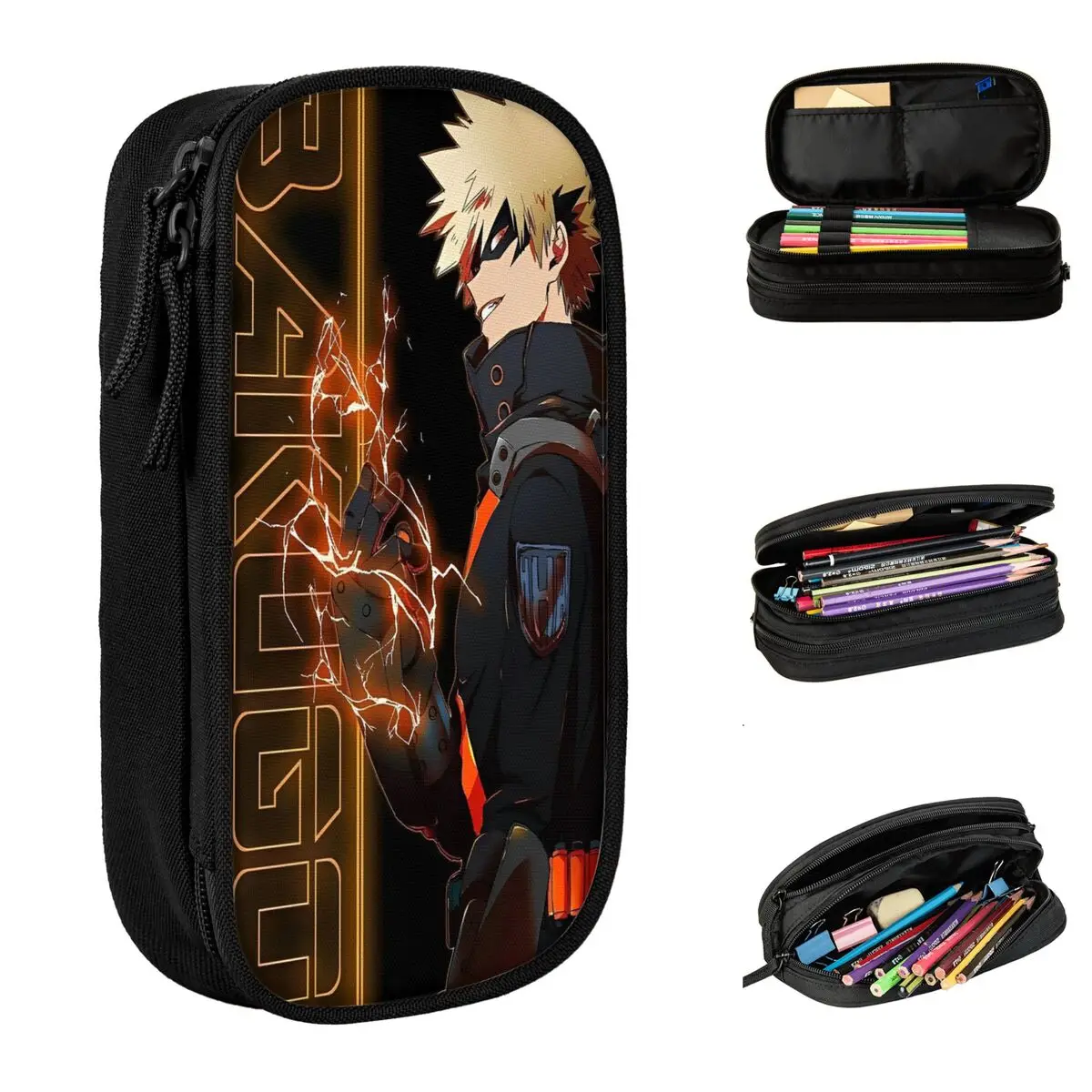My Hero Academia Katsuki Pencil Case Anime Pen for Student Big Capacity Bag Students School Gift Accessories Fun