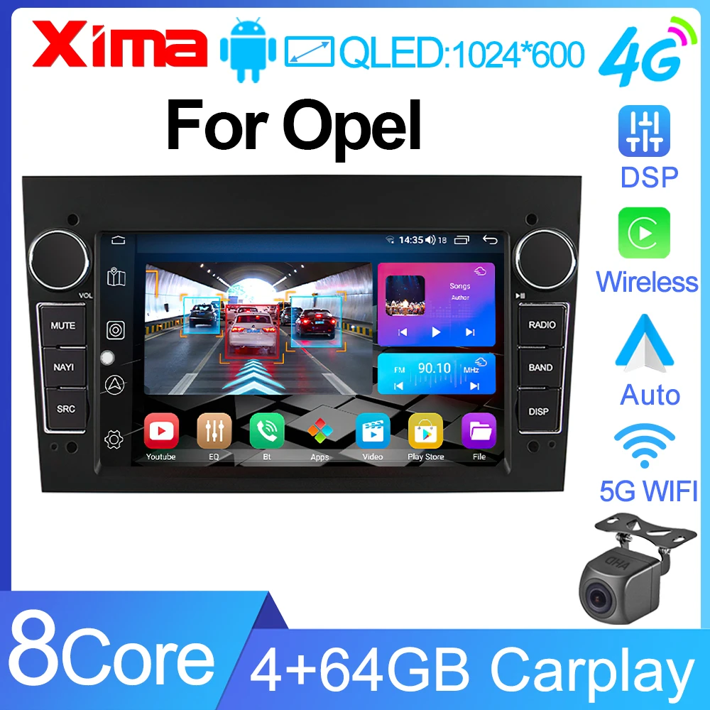ES8173P 7" Android 12.0 Car Stereo DVD For Opel Astra Signum Corsa Signum CarPlay & Auto Radio DSP OBD DAB GPS Sat - View #3