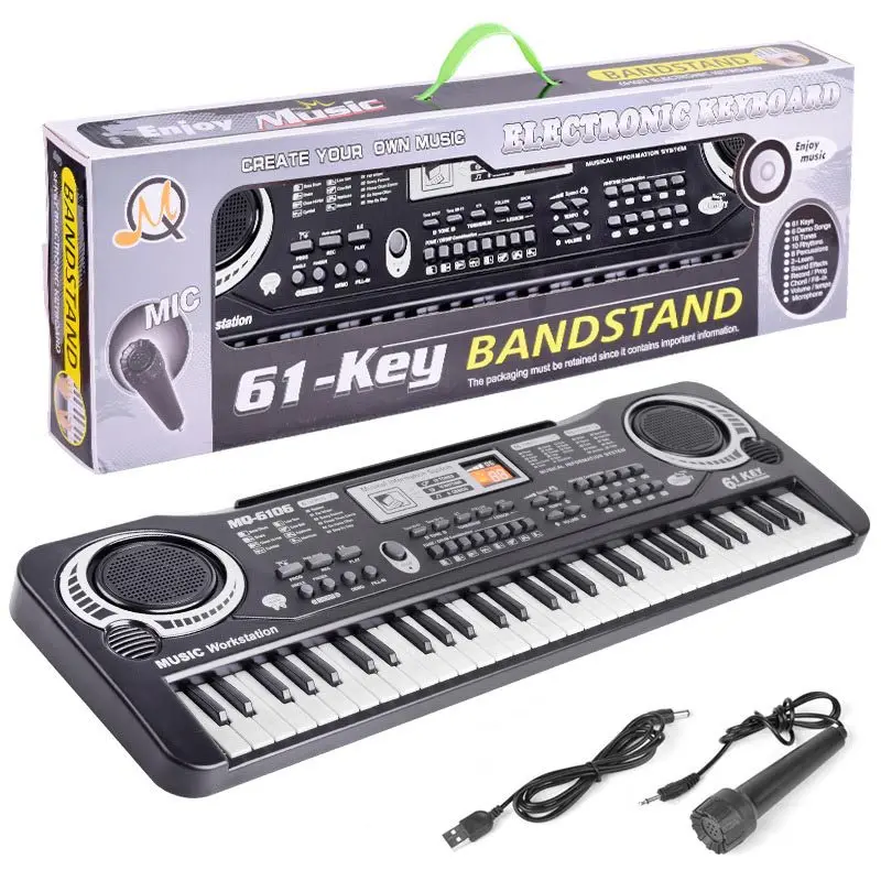 31/61 Keys Children Electronic Keyboard Piano with Microphone Beginner Musical Instrument Organ Educational Toys Gift for Kids 5