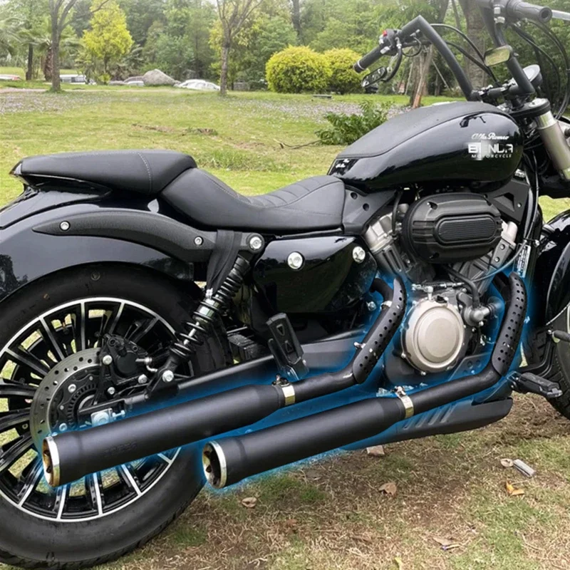 

Motorcycle exhaust pipe modified right side double stainless steel For BD300-15 BD300-16 exhaust silencer assembly