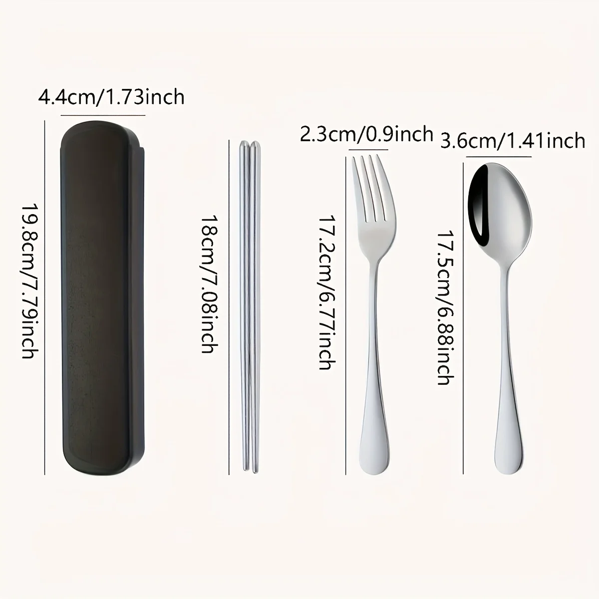 1set/2sets/3sets-Chopsticks And Spoons Set, Primary School Children's Portable Single Lunch Tableware Storage Box, Stainless