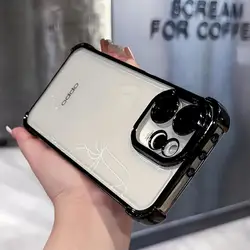 Clear Luxury Plating Protective Back Case with Magsafe Bracket - OPPO Reno15 FS 5G (Black)