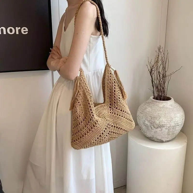 Lässige Strick-tragetasche Für Damen Große Schultertasche Sommer_voghion.com