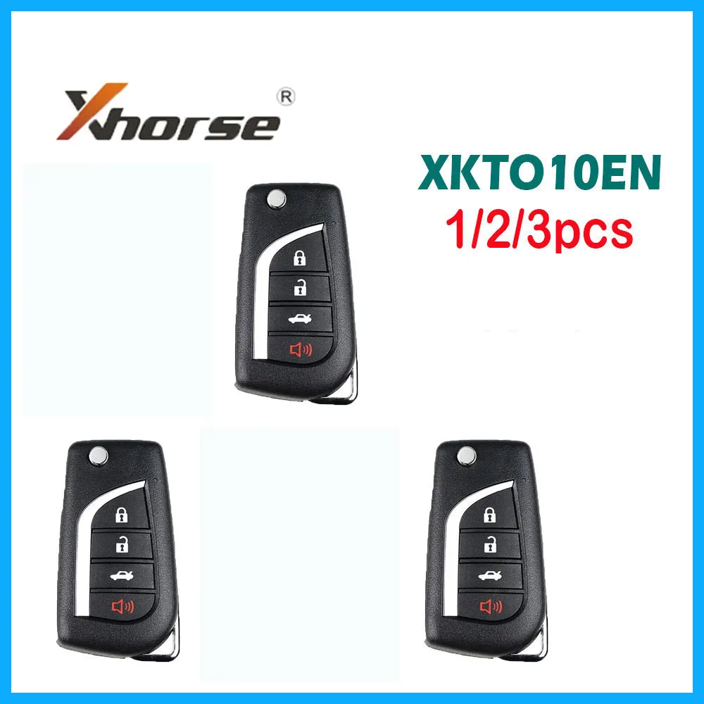 

Универсальный проводной дистанционный ключ Xhorse XKTO10EN, 1/2/3 шт., для Toyota, 4 кнопки, Автомобильный Дистанционный ключ для ключа, инструмент Max VVDI2, английская версия