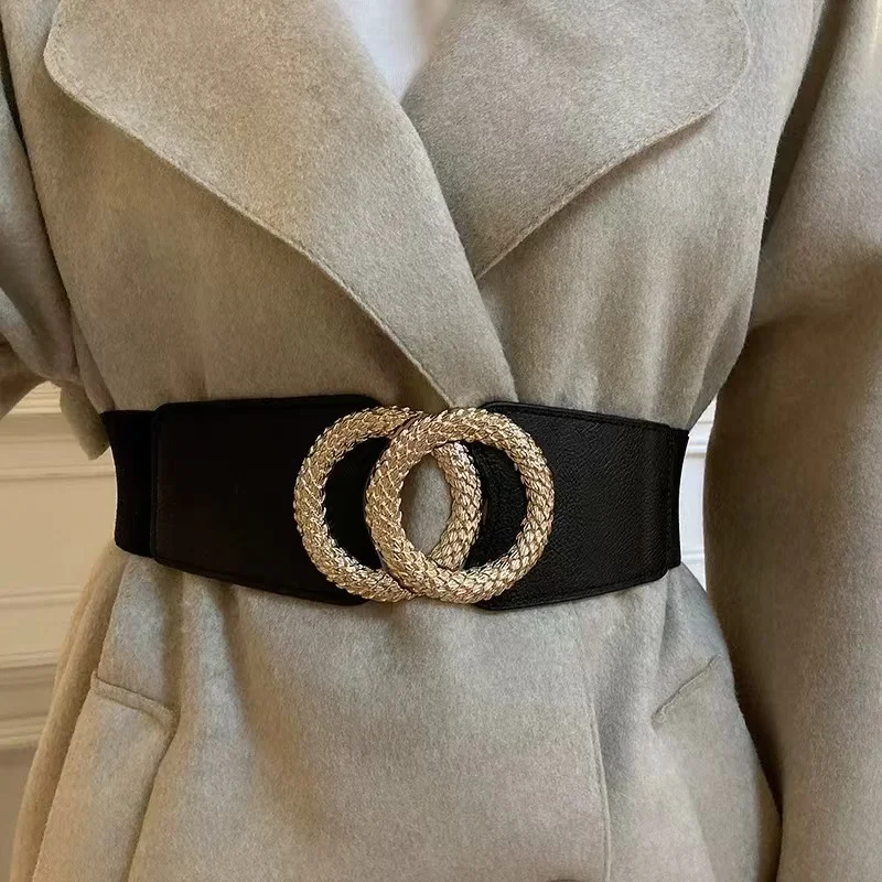 Belt women's decoration with woolen coat sweater versatile fashion belt new trend no punching elastic waistband - 3