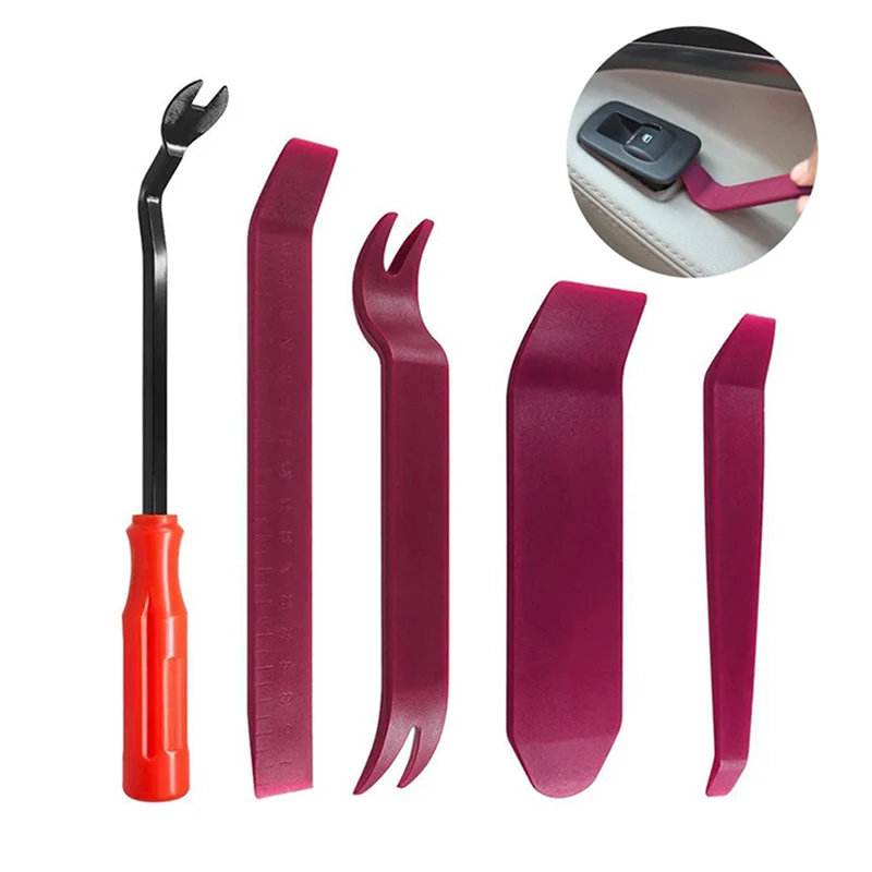 

5Pc/set Door Panel Car Trim Removal Tool Kit Clip Plastic Fastener Remover