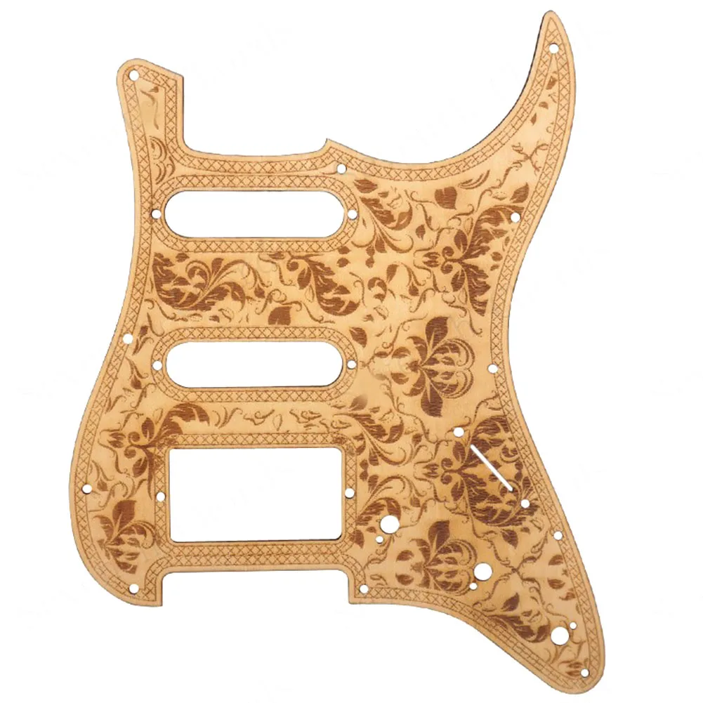 Basewood SSH Guitar Pickguard Scratch Plate Flower Pattern Replacement for Electric Guitar Unique Manufacturing Part Number