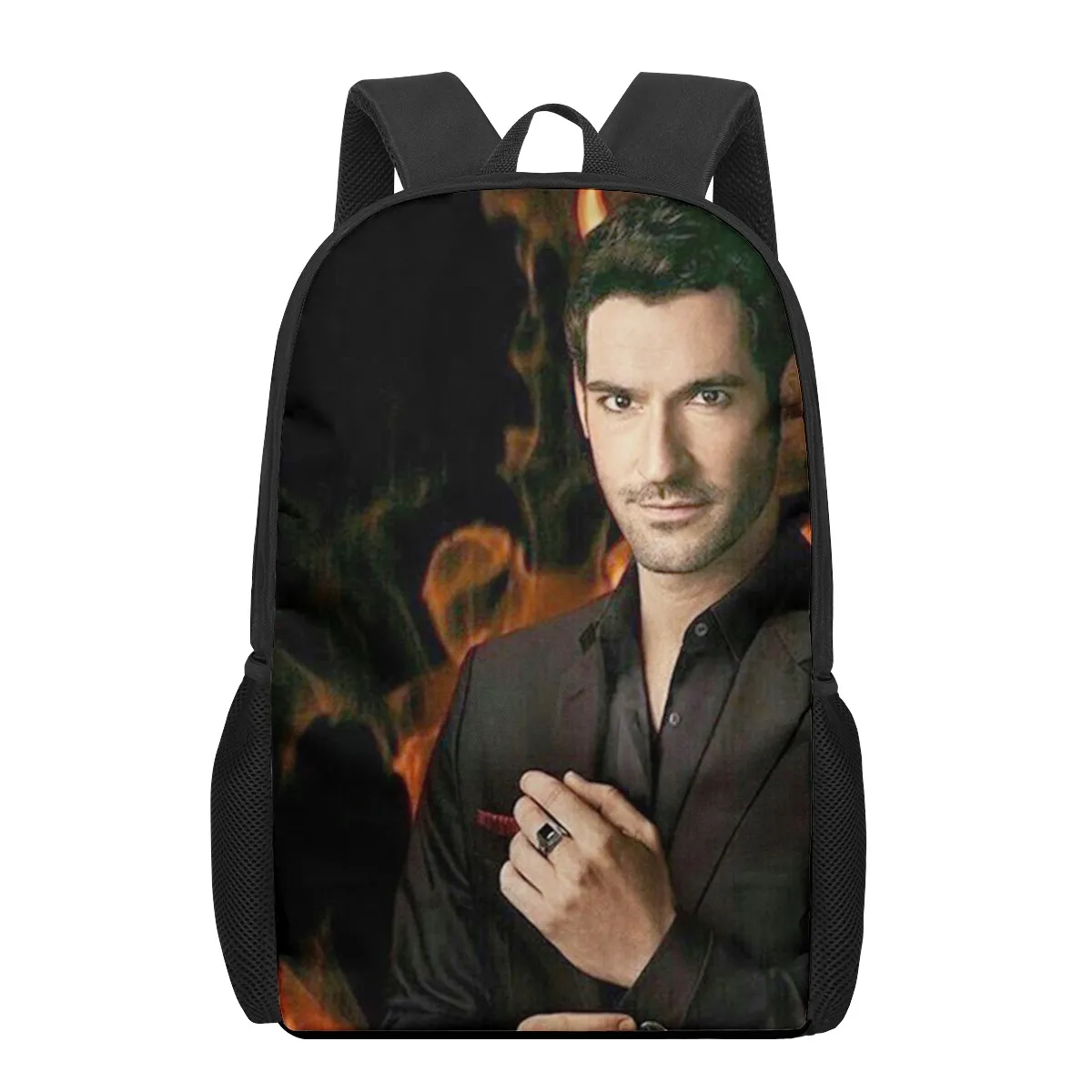 demon Lucifer Morningstar 16inch School Bags  3D Print Kids Backpack Schoolbags Black Bookbags For Teenager Girls Boys Children