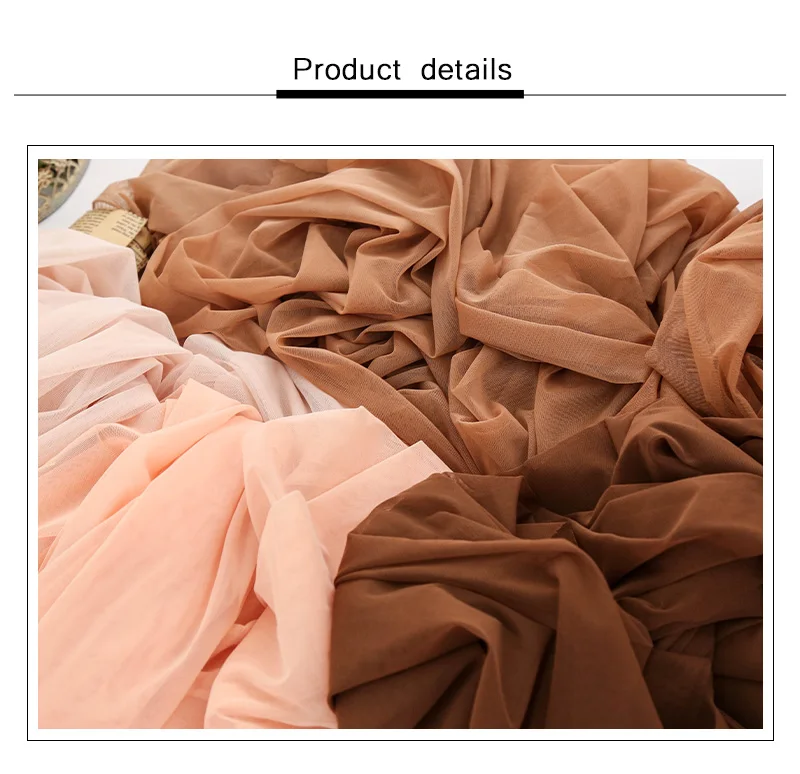 Weicher 4-Wege-Stretch-Mesh-Stoff für Tanz, Tüll, DIY-Kleidung, Nähen, Stoff, nackt, fleischfarben, Spandex, Mesh-Unterwäsche, Strümpfe – Detail 6