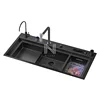 11550 High-tech Disinfection Large Size Stepped Sink Washing Fruits, Vegetables And Seafood 3 In 1 Black Dishwasher Kitchen Sink 1