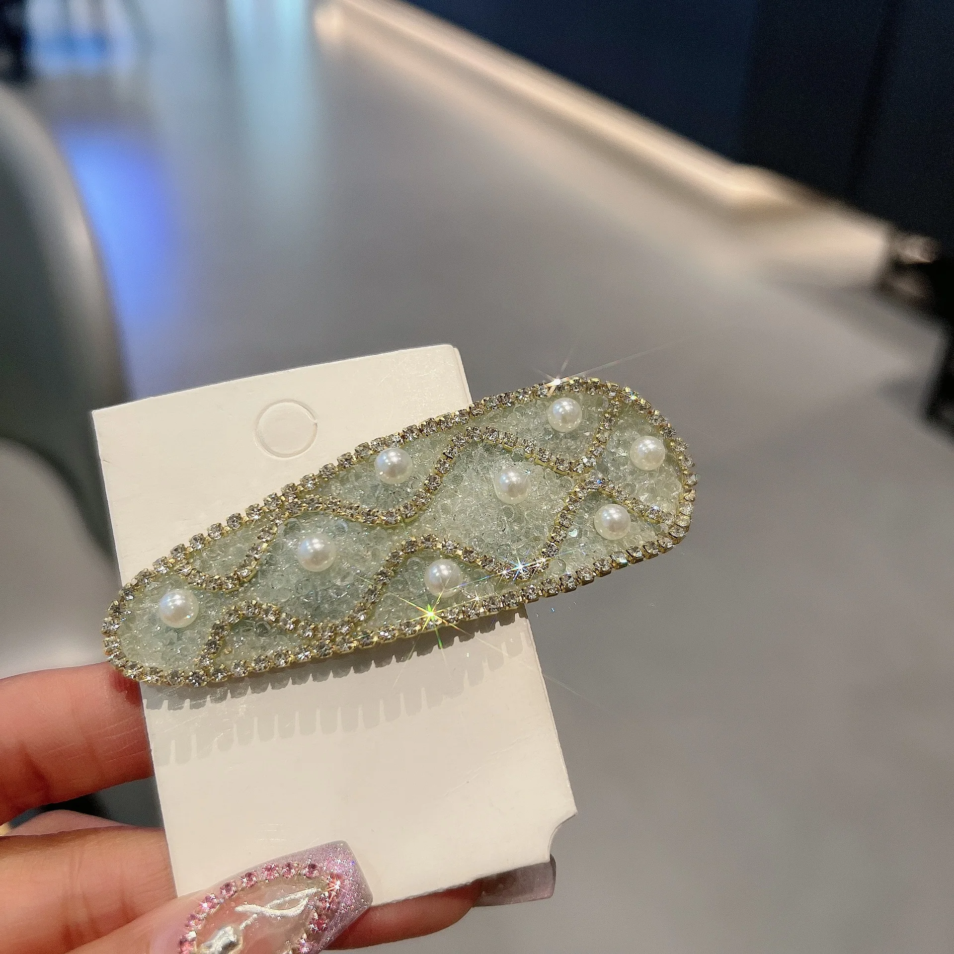 Neue 2025 Luxus Frauen Süße Mode Elegante Perle Strass BB Haar Clip Modische Einfache Mädchen Damen Grips Zubehör – Detail 11