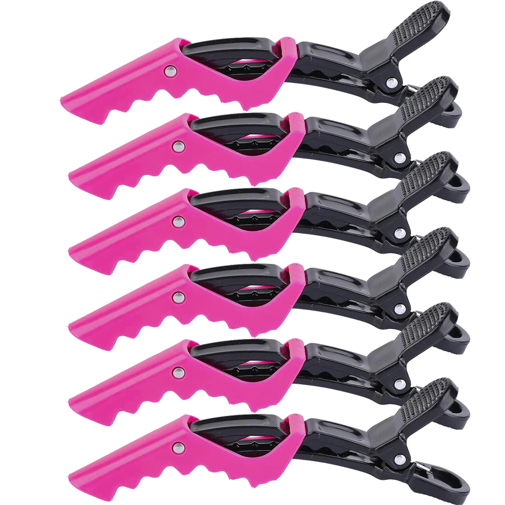 6PCS 악어 머리핀 미용 클램프 플라스틱 헤어 클로 헤어핀 미용실 스타일링 도구 헤어 액세서리