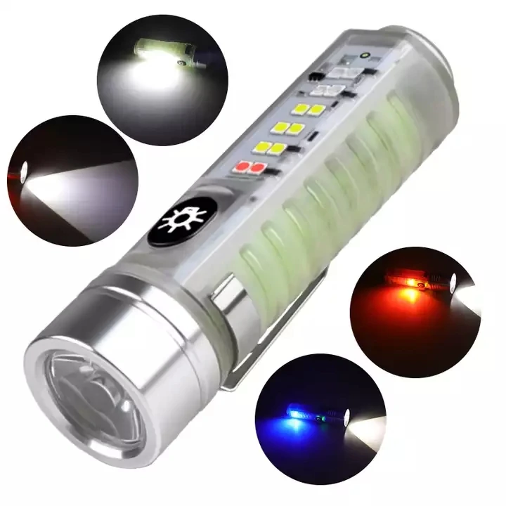 

Keychain Flashlight USB Rechargeable Uv Work Light Mini LED Lantern With Magnet Camping Lamp High Power Torch Lights Waterproof