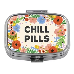 CHILL PILLS Floral Compact Sealed Medicine Organizer and Storage Box (1)
