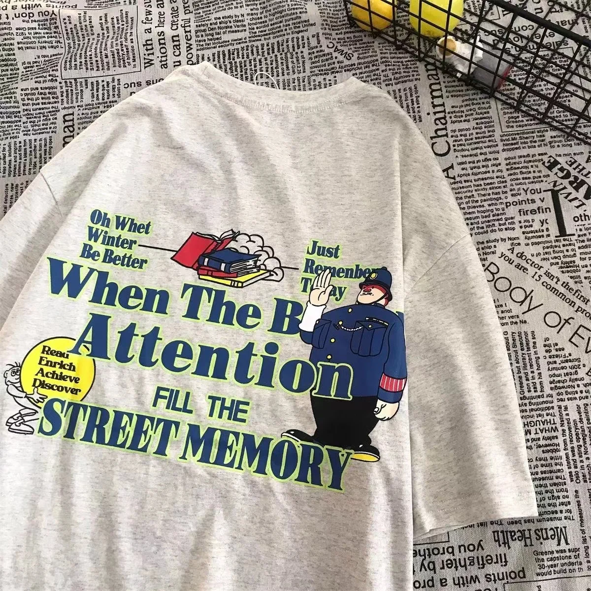 

100% Cotton Women's T-shirt with Print Letter Cartoon Summer 2023 New Short Sleeve Black Gray Tshirt Ladies Streetwear Retro Top