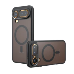 Shockproof Translucent Matte Phone Case with Magnetic Wireless Charging Compatibility for Magic 8 Pro Air (Black)
