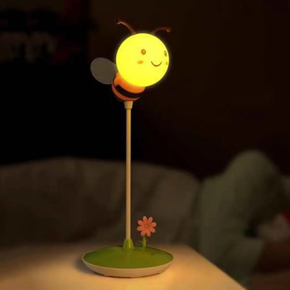 

Перезаряжаемая Ночная светодиодная прикроватная лампа в виде мультяшной пчелы с гибким шлангом с регулируемой яркостью и таймером