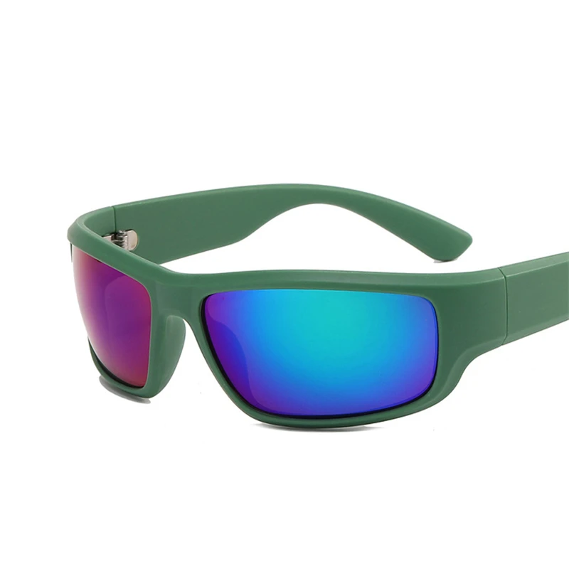 Green Retro Punk Trendy UV400 Sport Sunglasses