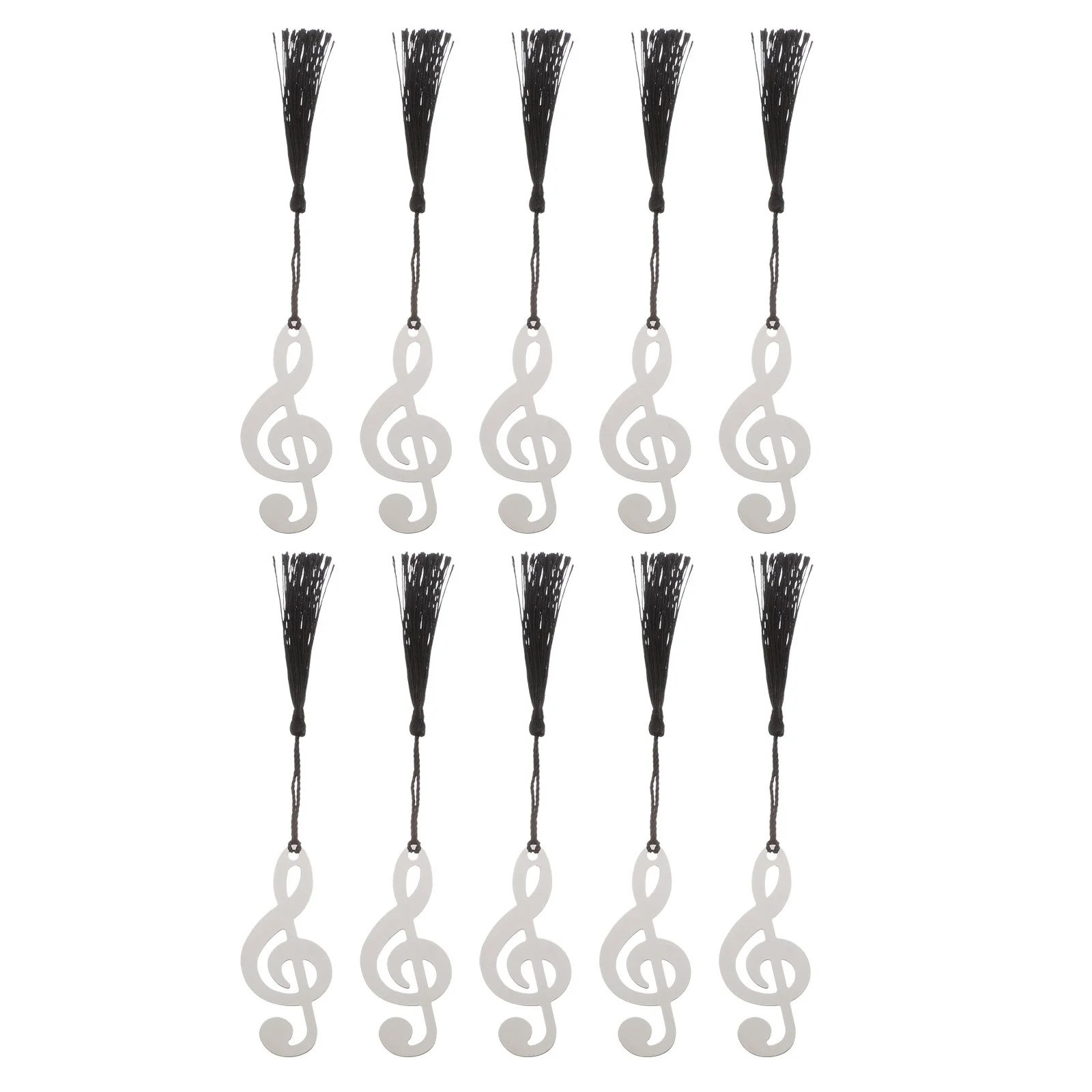 

10pcs Metal with Tassel Musical Note Style for Office School Stationery Supplies, Black