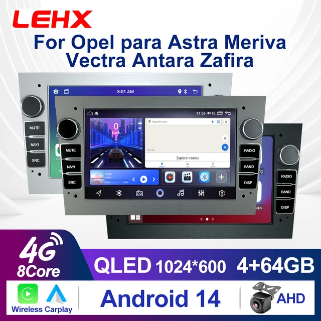 LEHX Wireless CarPlay Auto Car Radio Stereo For Opel Astra H J 2004 Vectra Vauxhall Antara Zafira Corsa C D Vivaro Meriva Veda