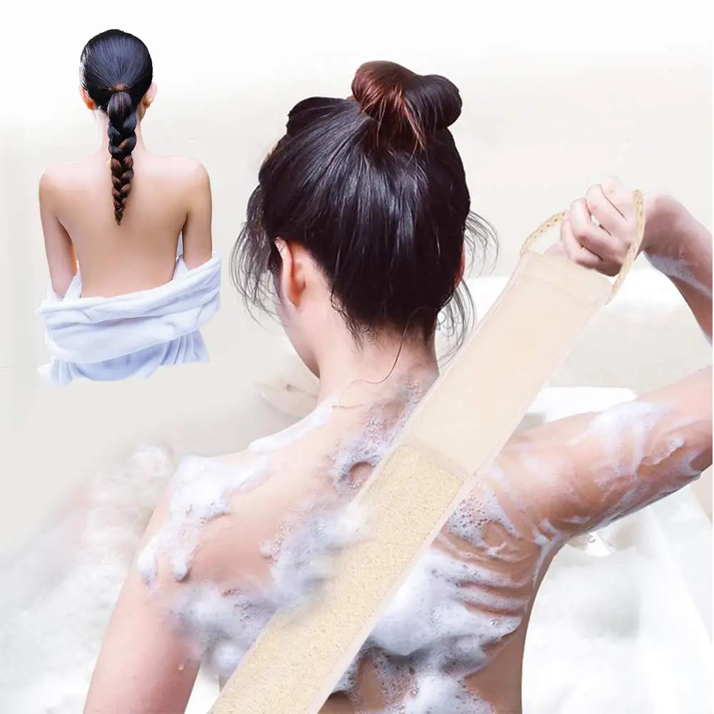 

Bath 3 Piece Natural Loofah Body Scrubber Set Sisal Back Scrubber Loofah Sponge Pads & Sisal Soap Exfoliating Organic Body Wash