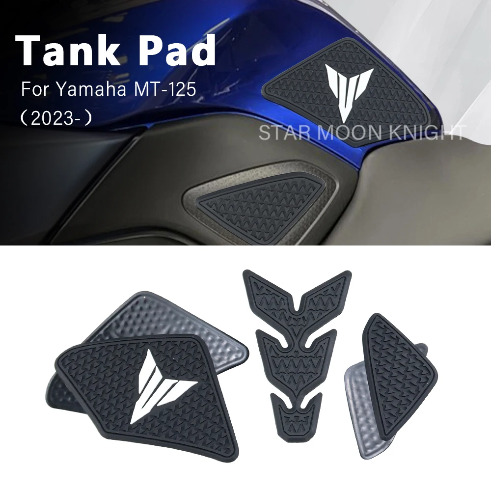 Motorcycle Accessories Fuel Tank Pad Stickers For Yamaha MT-125 MT 125 MT125 2023 2024- Side Anti Slip Tankpad