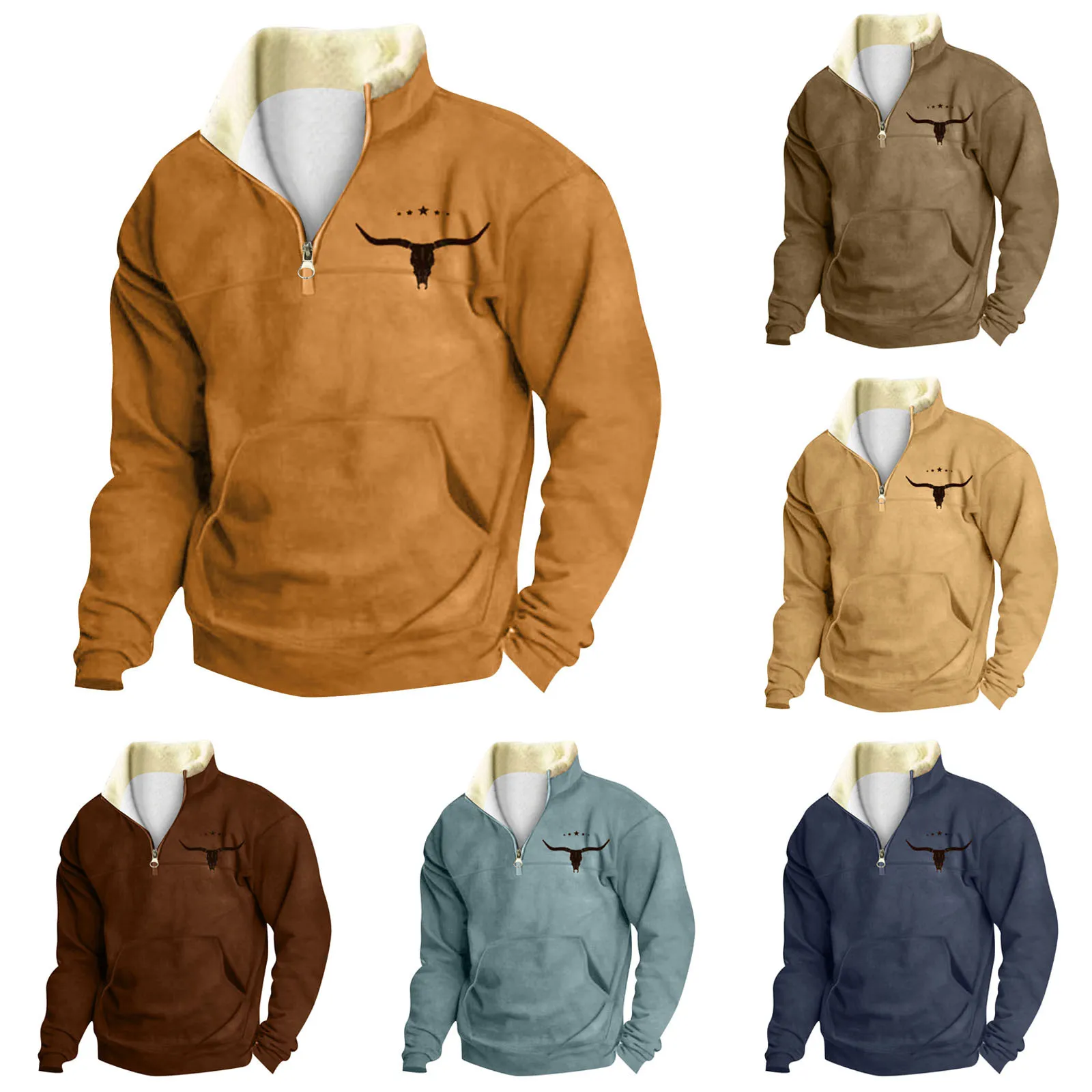 

Men Fashion Casual Relaxed Comfortable Printed Long Sleeve Hoodie Outwear Casual Retro American