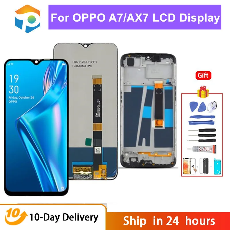 

Original 100% Test AAA For OPPO A7 LCD Display Screen Touch Digitizer Assembly For 6.2 inch OPPO AX7 With Frame Replacement