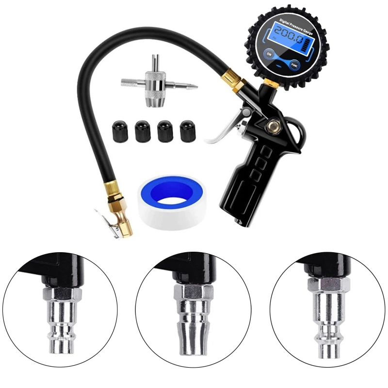 

Digital Car Truck Air Tire Pressure Inflator Gauge LCD Display Dial Meter Vehicle Tester Tyre Inflation Monitoring Tool