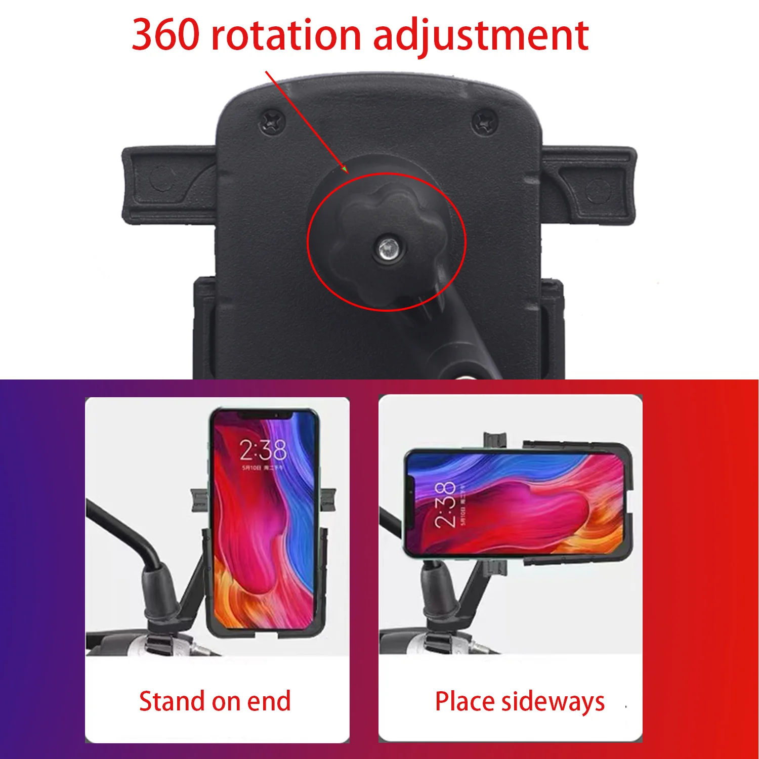 Supporto Moto Per Smartphone E GPS - Attacco A Sbarra Espandibile Per Honda Forza 125, 250, 300, 350 E NSS350 | Accessorio In Lega Alluminio