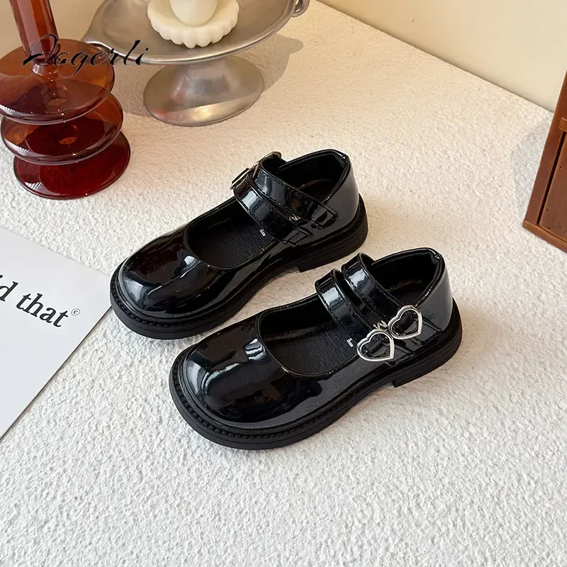 Girls Spring Autumn New Small Shoes Korean Princess School Student Loafer Flats Shoes Non-slip Soft Sole Size 26-36