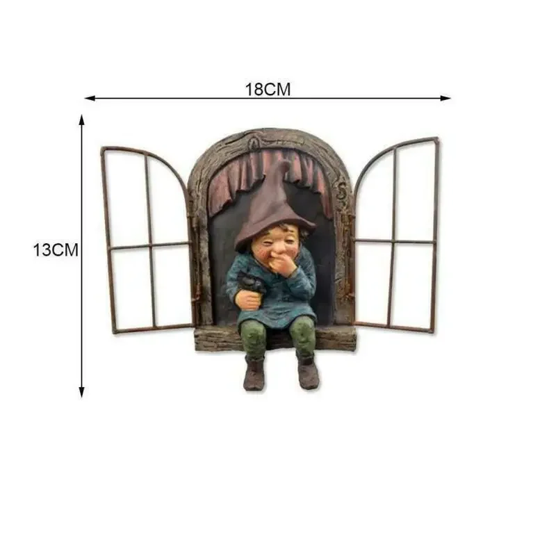 Creative Garden Statue Elf Go Out Tree Hug Suitable For Home Courtyard Porch Decoration Garden Decoration Outdoor Decor