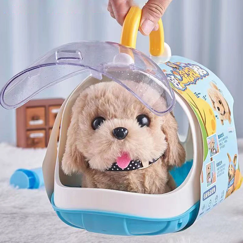 New Electronic Pet Dog Toy Walking Interactive Dog Plush Doll Toys Vibrating Automatic Moving Electric Puppy Gift For Baby Kids 4