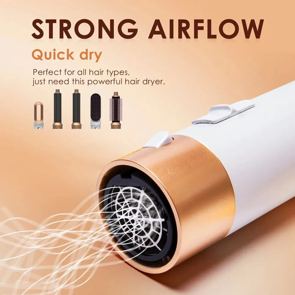 Styler professionale per capelli ad aria 5 In 1 arricciacapelli a basso rumore che raddrizza l'asciugatura dei capelli spazzole ad aria calda da 1000W