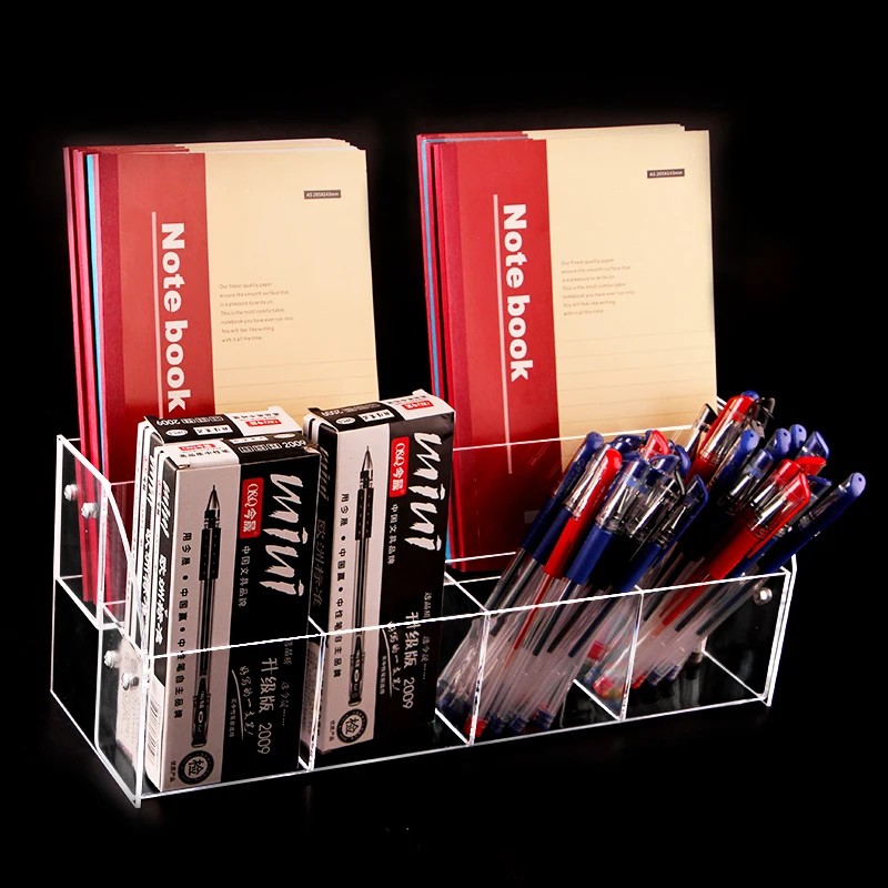 1-6 Tier Acrylic Pen Holder Storage Shelf Supermarket Stationery Store Rack  Ballpoint Pen Neutral Pen Clear Ladder Display Stand