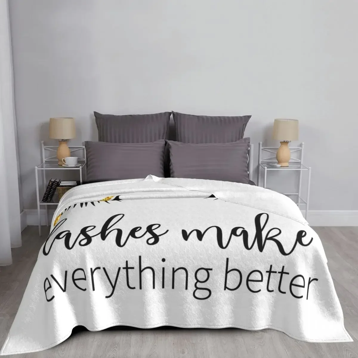 Closed Eyes Lashes Blanket Fleece Spring/Autumn Cartoon Beauty Eyelash Portable Soft Throw Blankets for Bedding Car Quilt 3