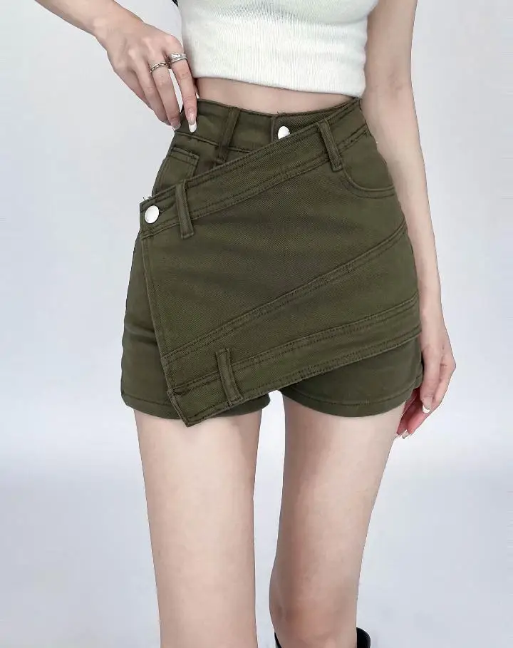 shorts verão streetwear moda cintura alta a
