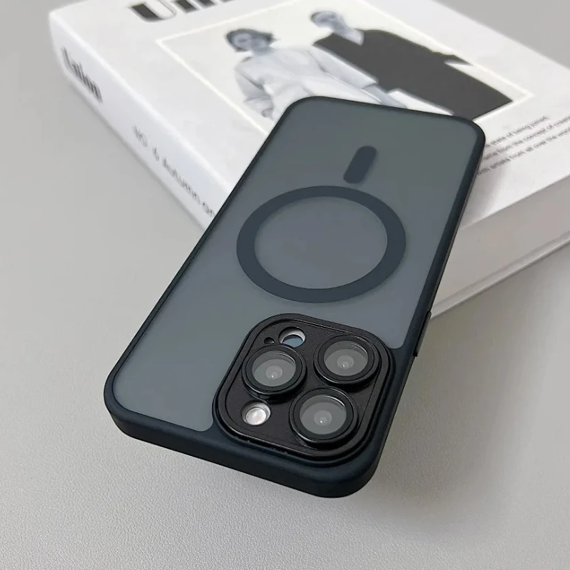 Magnetic Luxury Matte Translucent Shockproof Armor Case with Magsafe Compatibility